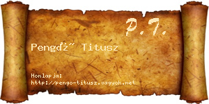Pengő Titusz névjegykártya